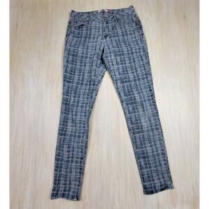 Cabi Jeans Blue Gray Grid #3049 Curvy Skinny Denim Casual Denim Stretch Jeans 8